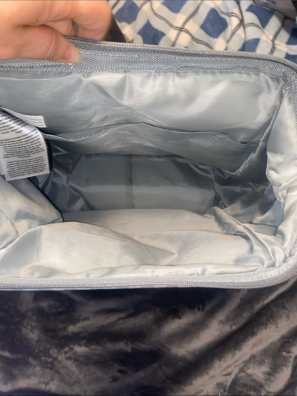 Carter's Gray and White Gingham Diaper Backpack